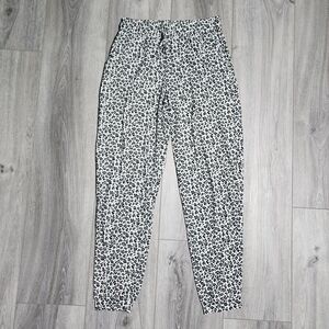 Cheetah Print Black And White Casual Harem Inspired Pants Size Tall Small